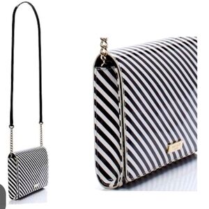 KATE SPADE OCEAN DRIVE Black STRIPE  WHITE STRIPES  SHOULDER bag